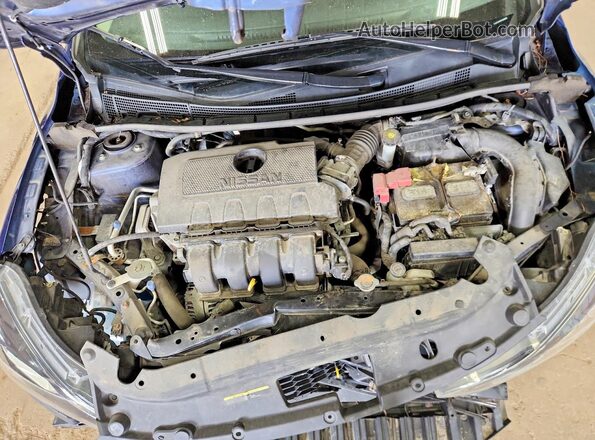 3N1AB7AP4KY444643 2019 NISSAN SENTRA Blue Widok wnętrza z tyłu