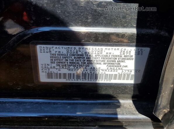 3N1AB7AP5GY262120 2016 NISSAN SENTRA Black Vista del compartimento del motor