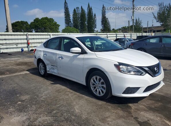 3N1AB7AP5KL610407 2019 NISSAN SENTRA White Delantero derecho
