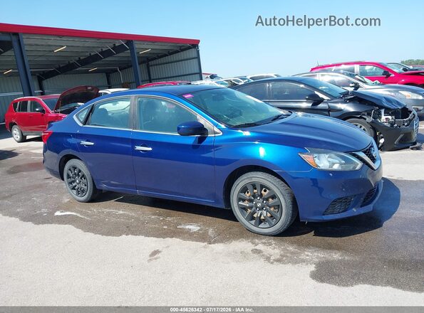 3N1AB7AP5KY267360 2019 NISSAN SENTRA Blue Widok wnętrza z tyłu