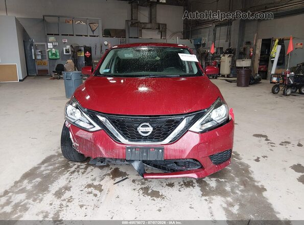 3N1AB7AP5KY275992 2019 NISSAN SENTRA Red Instrument cluster view