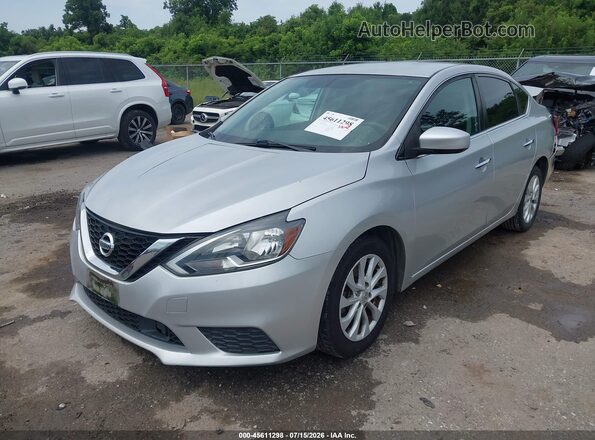 3N1AB7AP5KY320168 2019 NISSAN SENTRA Silver Front left