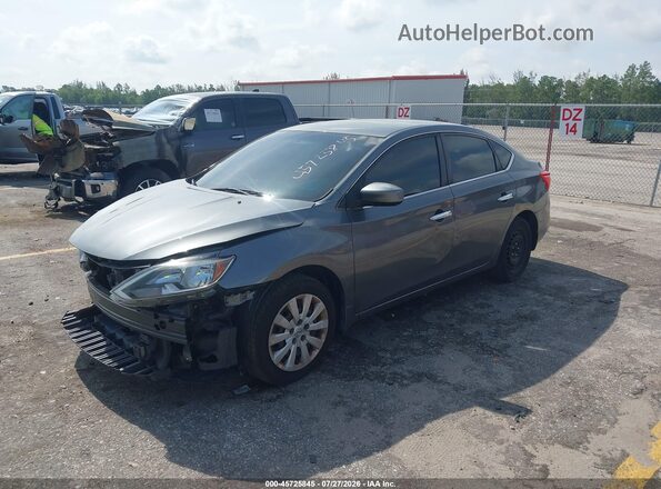 3N1AB7AP5KY324558 2019 NISSAN SENTRA Серый Передняя левая четверть