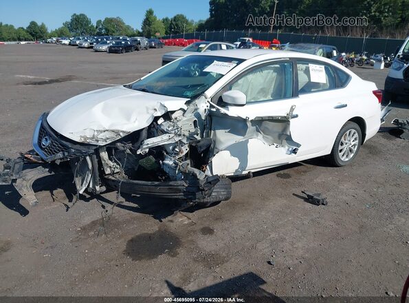 3N1AB7AP5KY332692 2019 NISSAN SENTRA White Առջևի ձախ երեք քառորդ տեսարան