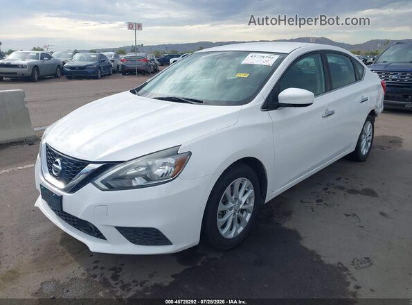 3N1AB7AP5KY456560 2019 NISSAN SENTRA White Առջևի ձախ երեք քառորդ տեսարան