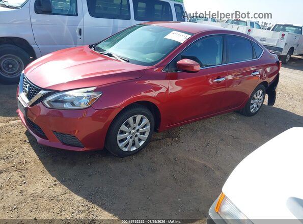 3N1AB7AP6GL655606 2016 NISSAN SENTRA Red წინა მარცხენა ხედი სამი მეოთხედიდან
