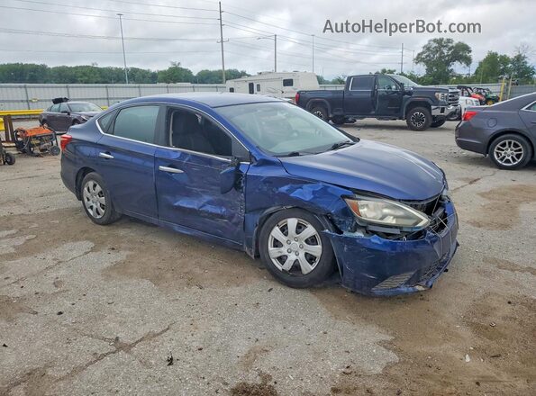 3N1AB7AP6GY218157 2016 NISSAN SENTRA Синий Передняя правая четверть