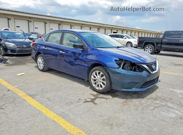 3N1AB7AP6JY218151 2018 NISSAN SENTRA Blue Delantero derecho
