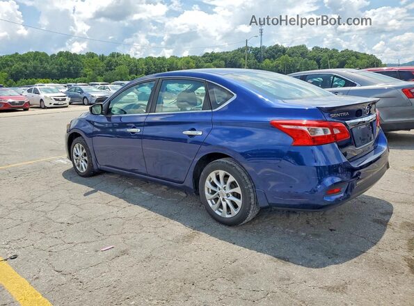 3N1AB7AP6JY218151 2018 NISSAN SENTRA Blue Trasero izquierdo