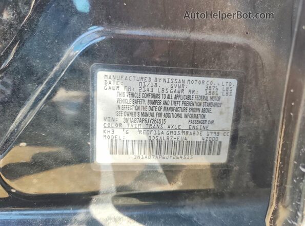 3N1AB7AP6JY264515 2018 NISSAN SENTRA Black Vista del compartimento del motor