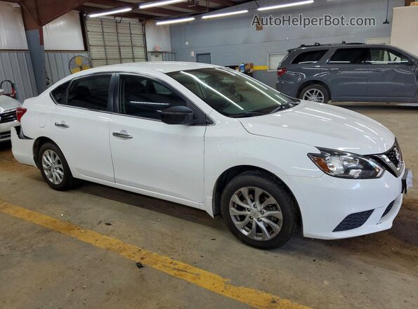 3N1AB7AP6KL606740 2019 NISSAN SENTRA Белый Передняя правая четверть