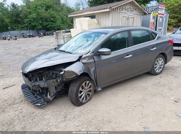 3N1AB7AP6KL624283 2019 NISSAN SENTRA Gray Առջևի ձախ երեք քառորդ տեսարան