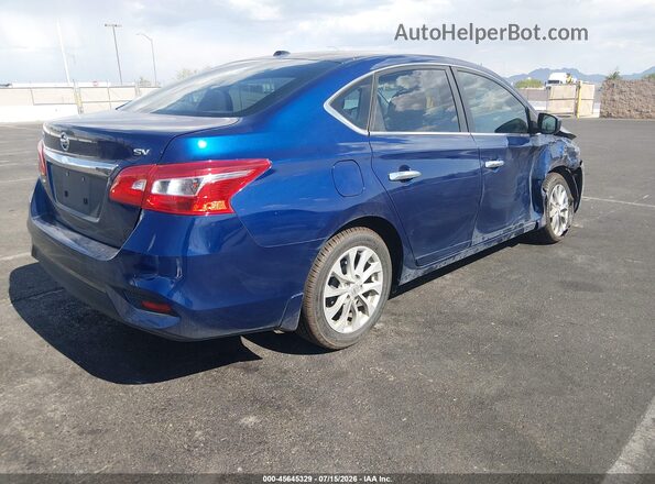 3N1AB7AP6KY210312 2019 NISSAN SENTRA Blue Задня права чверть