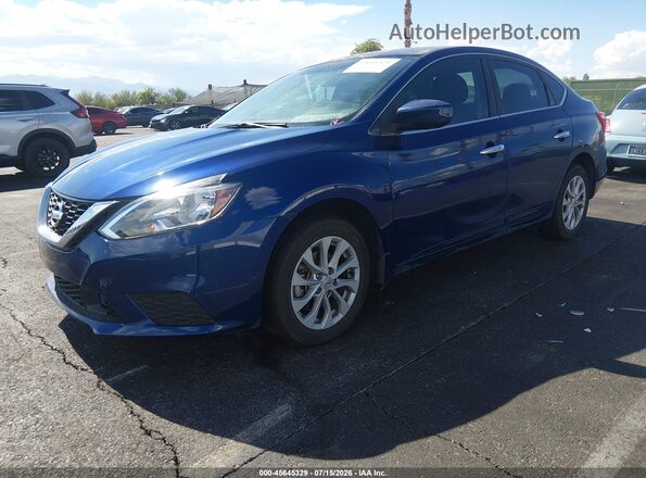 3N1AB7AP6KY210312 2019 NISSAN SENTRA Blue Передня ліва чверть