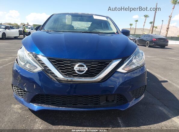 3N1AB7AP6KY210312 2019 NISSAN SENTRA Blue Вид панелі приладів