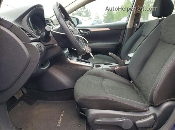 3N1AB7AP6KY215512 2019 NISSAN SENTRA Синий Вид салона спереди