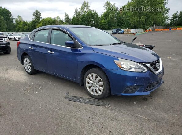 3N1AB7AP6KY215512 2019 NISSAN SENTRA Синий Передняя правая четверть