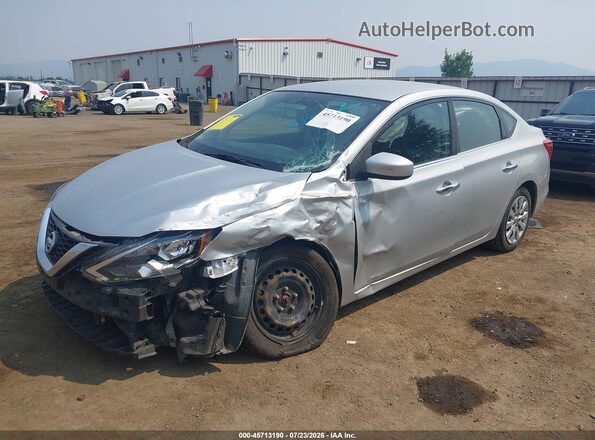 3N1AB7AP6KY227059 2019 NISSAN SENTRA Silver Przód lewy