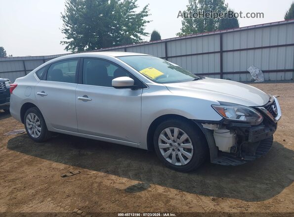 3N1AB7AP6KY227059 2019 NISSAN SENTRA Silver Widok wnętrza z tyłu