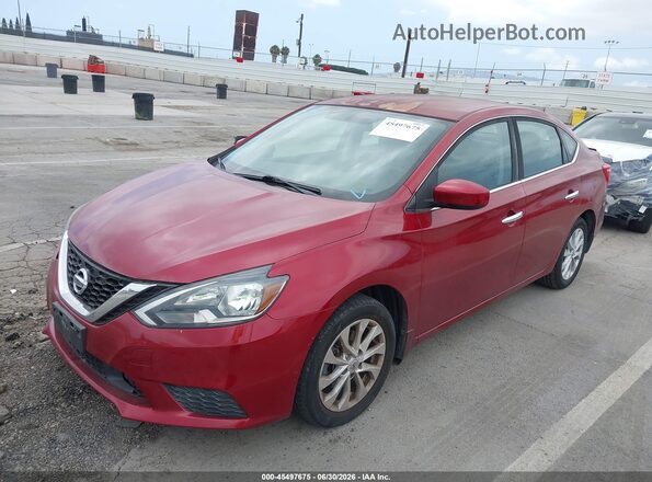 3N1AB7AP6KY237879 2019 NISSAN SENTRA Red წინა მარცხენა ხედი სამი მეოთხედიდან