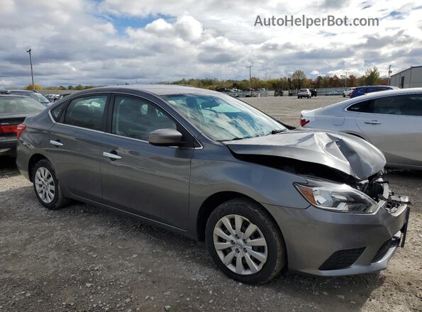 3N1AB7AP6KY290372 2019 NISSAN SENTRA Gray Przód prawy