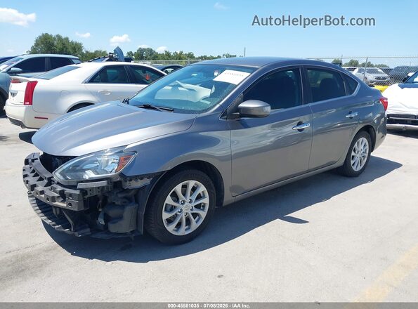 3N1AB7AP6KY341336 2019 NISSAN SENTRA Серый Передняя левая четверть