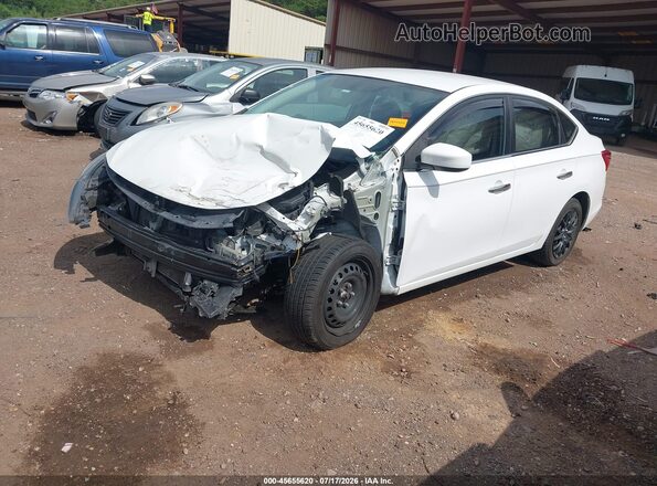 3N1AB7AP6KY353356 2019 NISSAN SENTRA White წინა მარცხენა ხედი სამი მეოთხედიდან