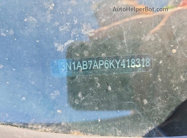 3N1AB7AP6KY418318 2019 NISSAN SENTRA Gray VIN კოდის სტიკერის ხედი