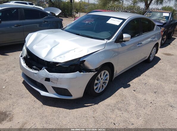 3N1AB7AP6KY424247 2019 NISSAN SENTRA Silver Առջևի ձախ երեք քառորդ տեսարան