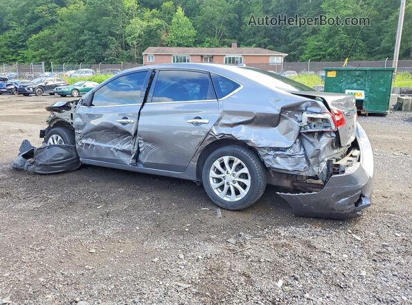 3N1AB7AP6KY450315 2019 NISSAN SENTRA Gray Trasero izquierdo