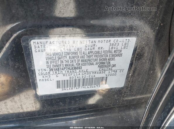 3N1AB7AP7HL636693 2017 NISSAN SENTRA Black Widok komory silnika