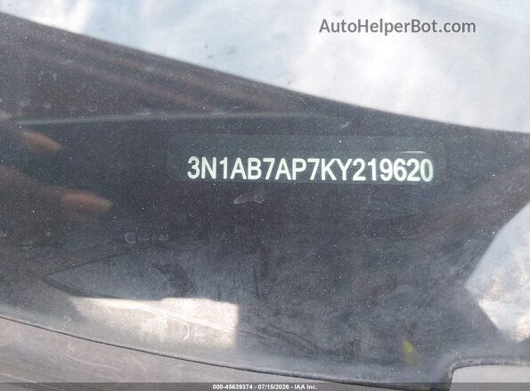 3N1AB7AP7KY219620 2019 NISSAN SENTRA Burgundy ძრავის განყოფილების ხედი