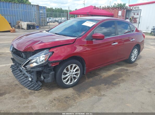 3N1AB7AP7KY219620 2019 NISSAN SENTRA Burgundy წინა მარცხენა ხედი სამი მეოთხედიდან
