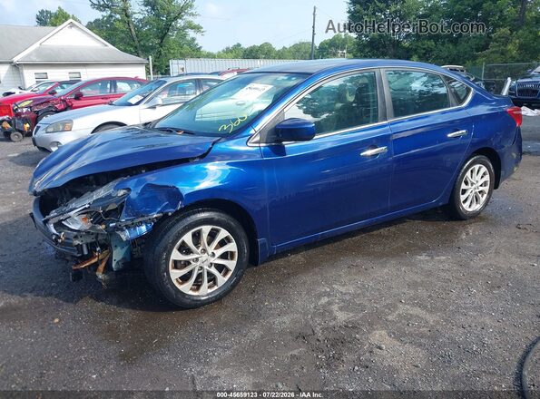 3N1AB7AP7KY273077 2019 NISSAN SENTRA Blue წინა მარცხენა ხედი სამი მეოთხედიდან