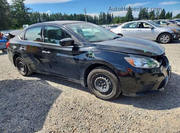 3N1AB7AP7KY335951 2019 NISSAN SENTRA Черный Передняя правая четверть