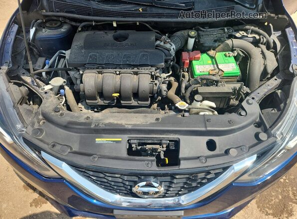 3N1AB7AP7KY375558 2019 NISSAN SENTRA Blue Widok wnętrza z tyłu