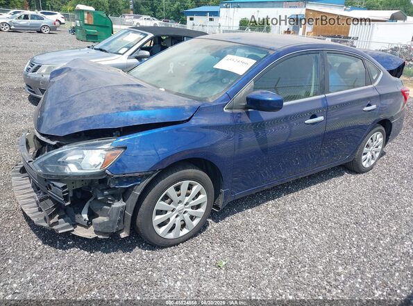 3N1AB7AP7KY387239 2019 NISSAN SENTRA Blue Առջևի ձախ երեք քառորդ տեսարան
