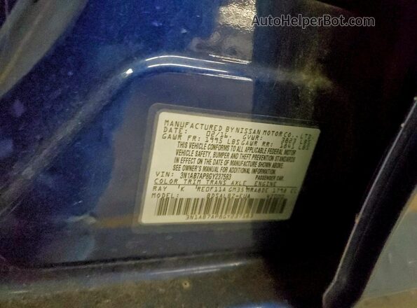 3N1AB7AP8GY237583 2016 NISSAN SENTRA Синий Вид подкапотного пространства