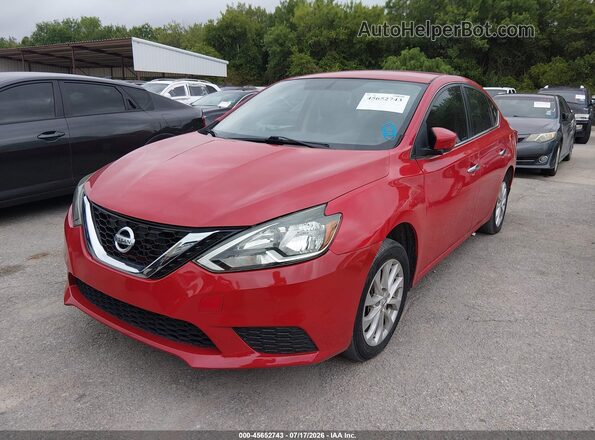 3N1AB7AP8JL627362 2018 NISSAN SENTRA Red Առջևի ձախ երեք քառորդ տեսարան