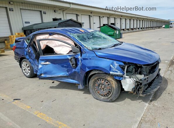 3N1AB7AP8JY342387 2018 NISSAN SENTRA Синий Передняя правая четверть