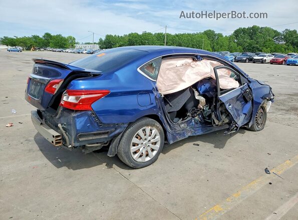 3N1AB7AP8JY342387 2018 NISSAN SENTRA Синий Задняя правая четверть