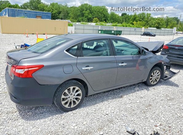 3N1AB7AP8KL613544 2019 NISSAN SENTRA Серый Задняя правая четверть