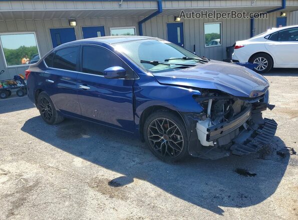 3N1AB7AP8KY302585 2019 NISSAN SENTRA Blue წინა მარჯვენა