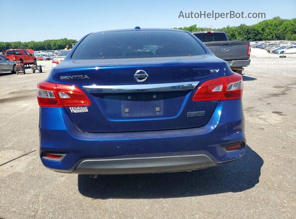 3N1AB7AP8KY302585 2019 NISSAN SENTRA Blue უკანა ხედი