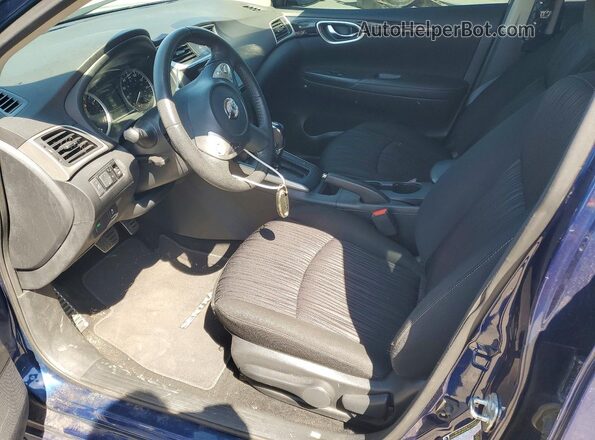 3N1AB7AP8KY302585 2019 NISSAN SENTRA Blue წინა სალონის ხედი