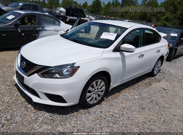 3N1AB7AP8KY318236 2019 NISSAN SENTRA White წინა მარცხენა ხედი სამი მეოთხედიდან