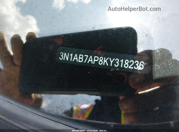 3N1AB7AP8KY318236 2019 NISSAN SENTRA White ძრავის განყოფილების ხედი