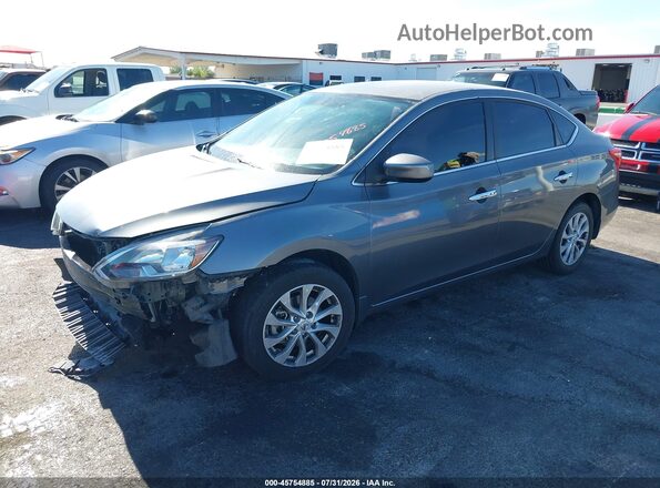 3N1AB7AP8KY326742 2019 NISSAN SENTRA Gray Przód lewy