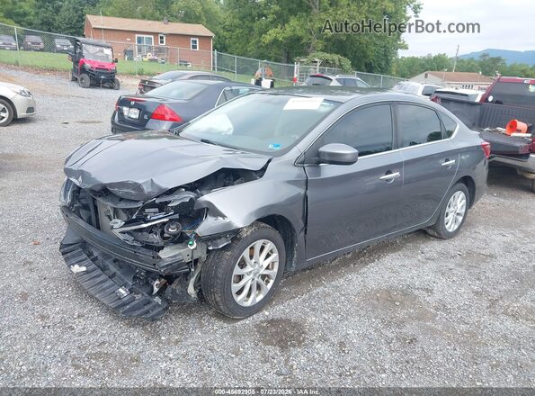 3N1AB7AP8KY440756 2019 NISSAN SENTRA Gray Առջևի ձախ երեք քառորդ տեսարան