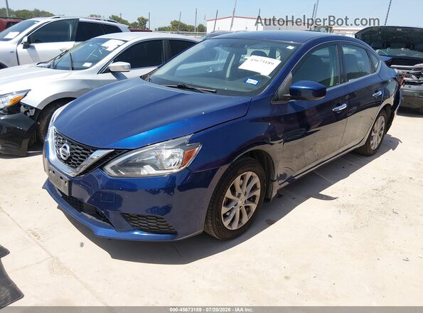 3N1AB7AP9JL652299 2018 NISSAN SENTRA Blue Front left